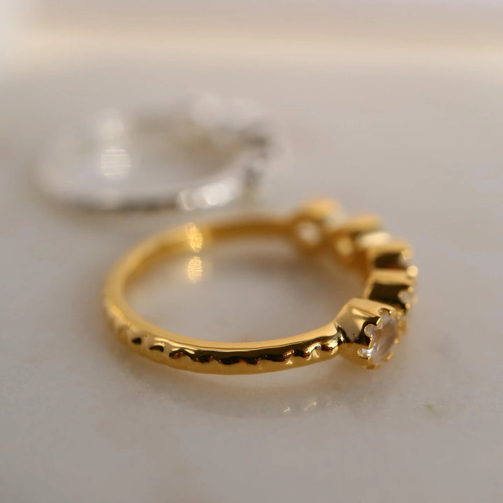 Moonstone Stackable Gold silver Dainty  Ring