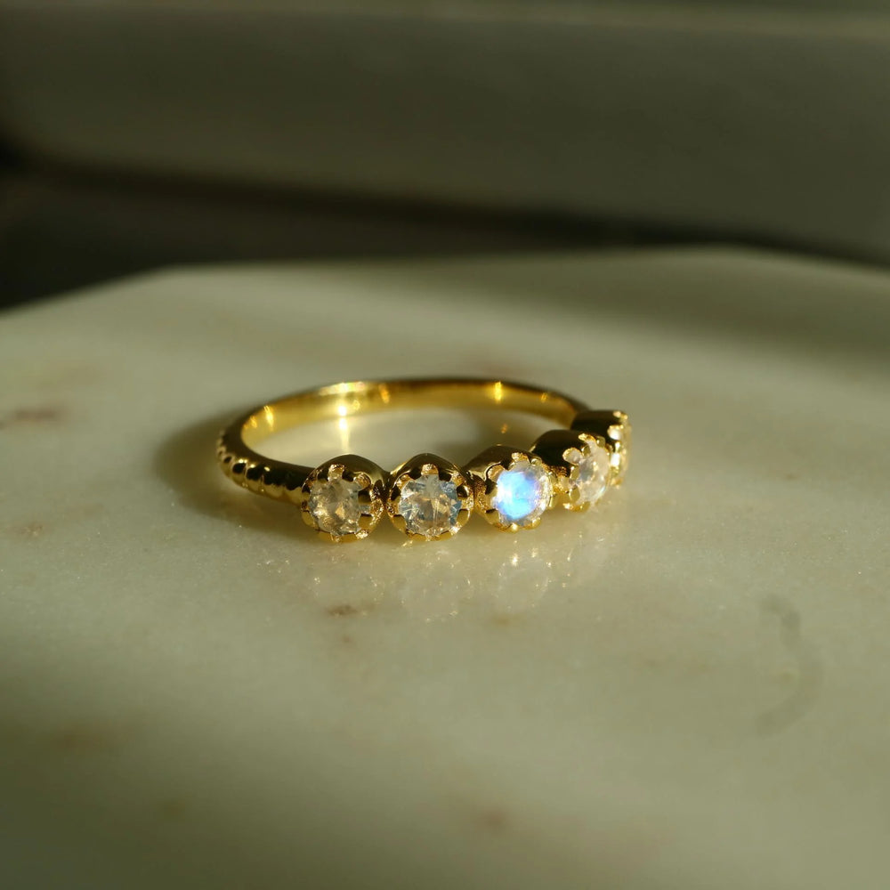 Moonstone Stackable Gold silver Dainty  Ring