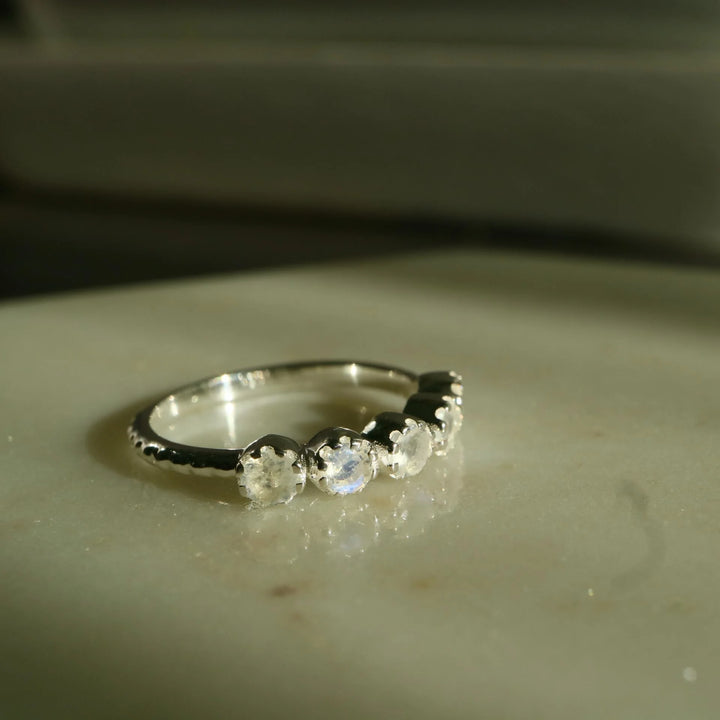 Moonstone Stackable Silver Ring