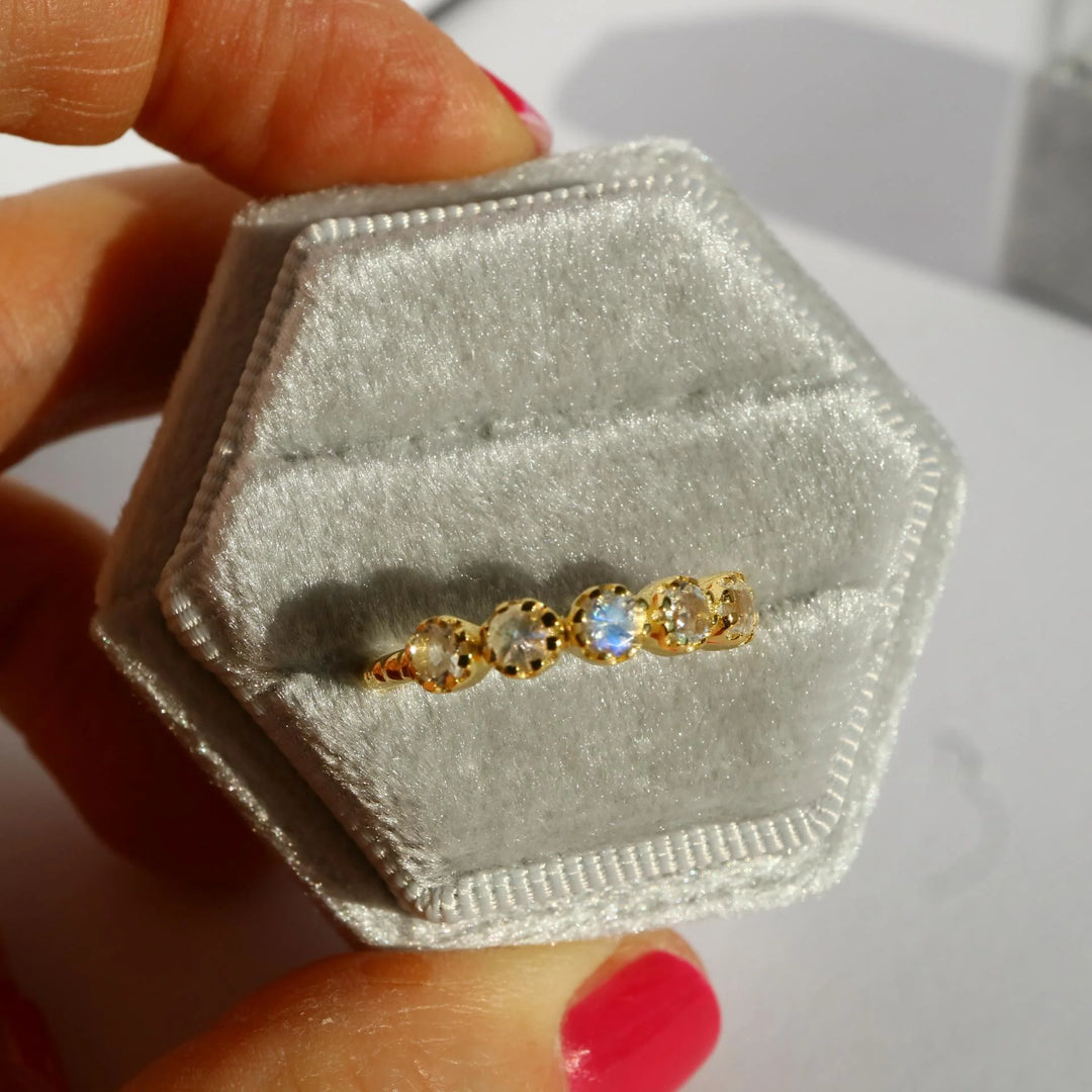 Moonstone Stackable Gold silver Dainty  Ring