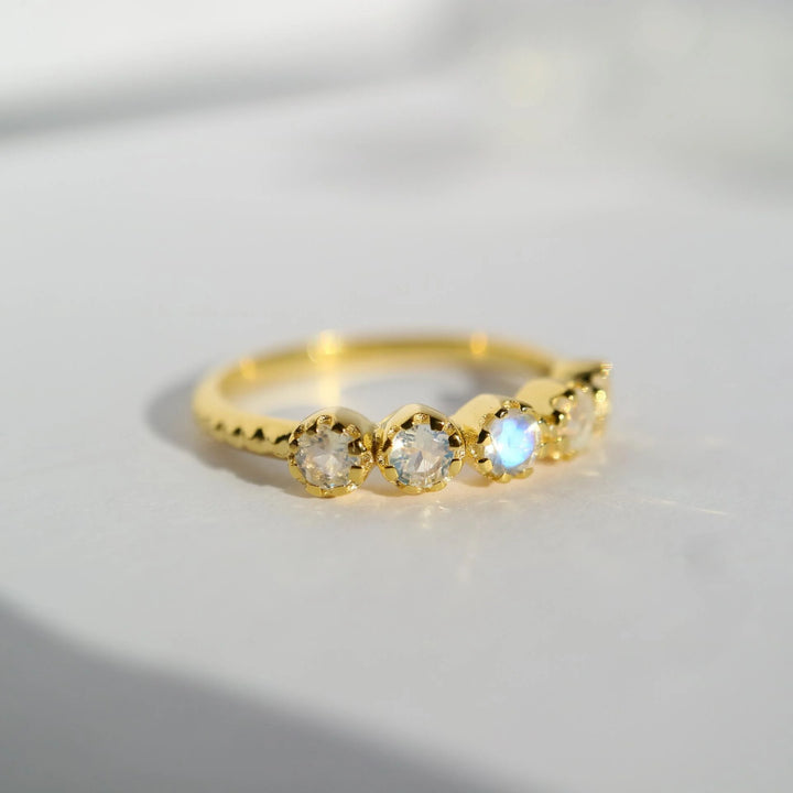 Moonstone Stackable Gold silver Dainty  Ring
