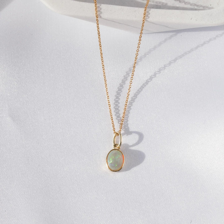 8 mm Ethiopian Opal Gold Necklace