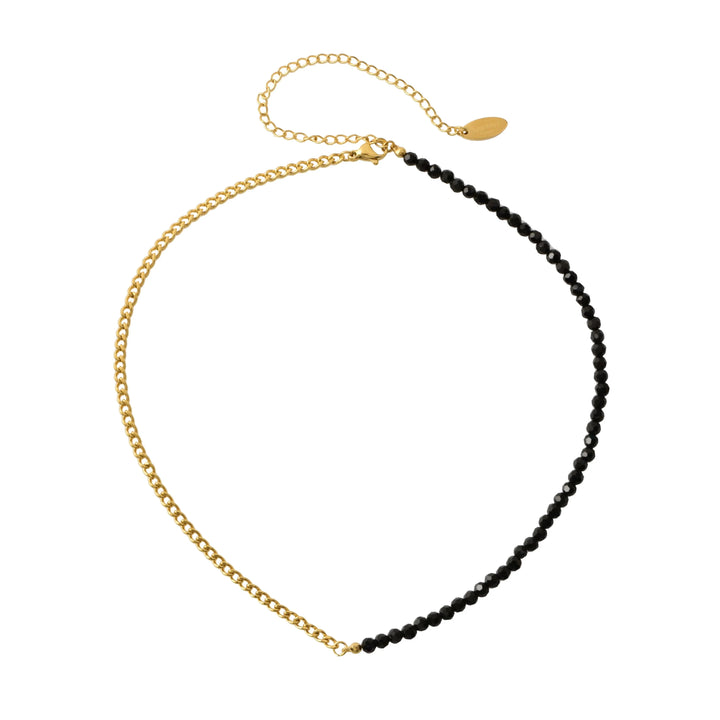 Black Spinel Gold Chain Necklace