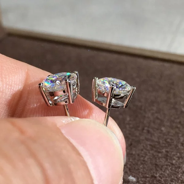 3 mm Moissanite Silver Stud Earrings
