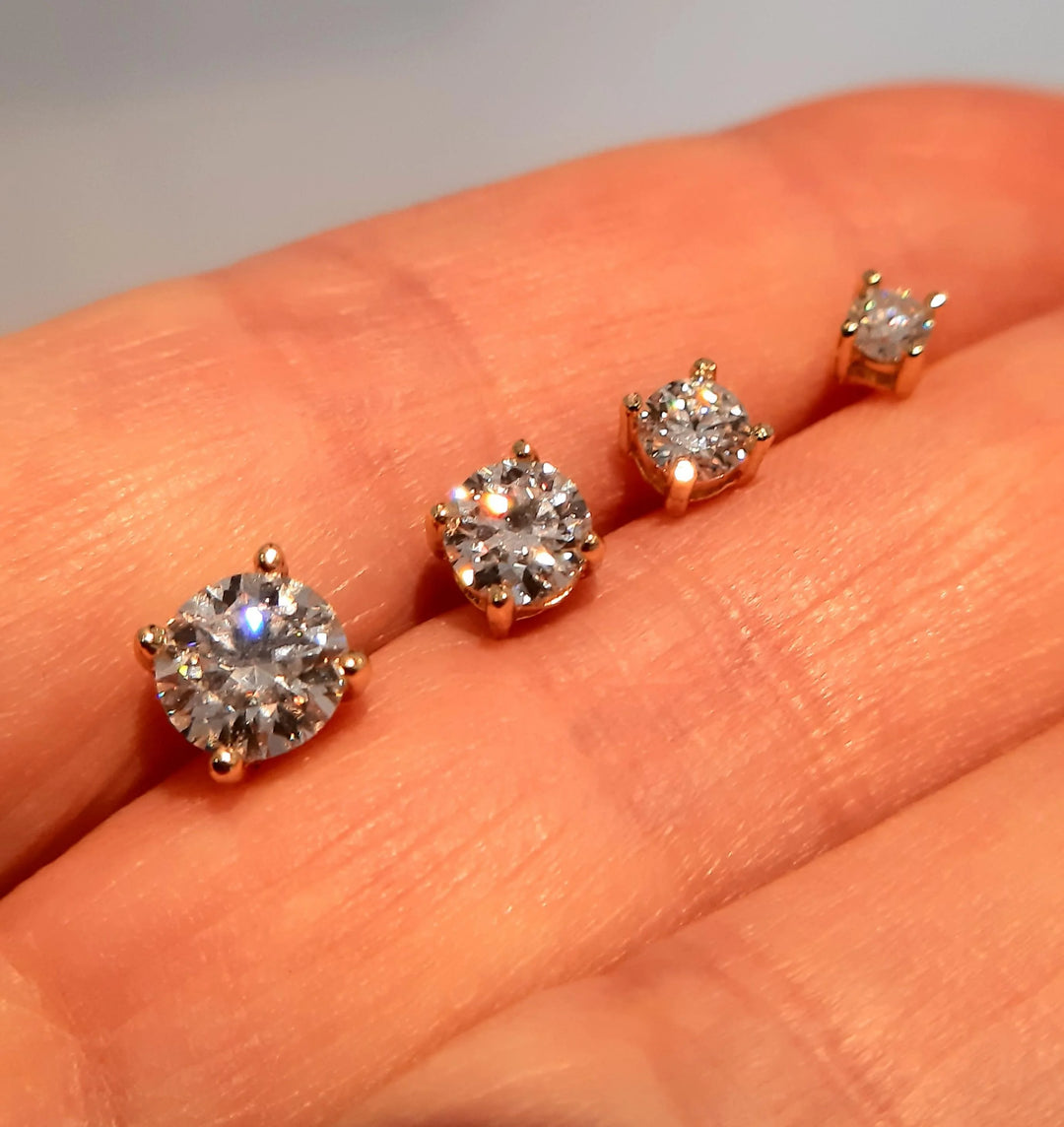 4 mm Moissanite Silver Stud Earrings