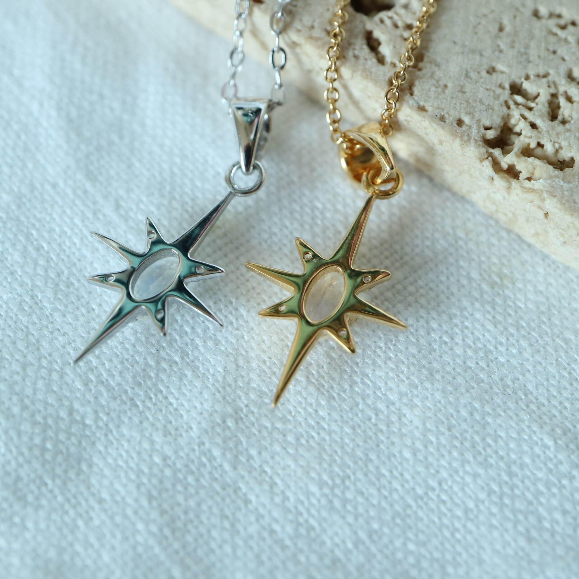 Rainbow Moonstone The North Polar Star Pendant Necklace