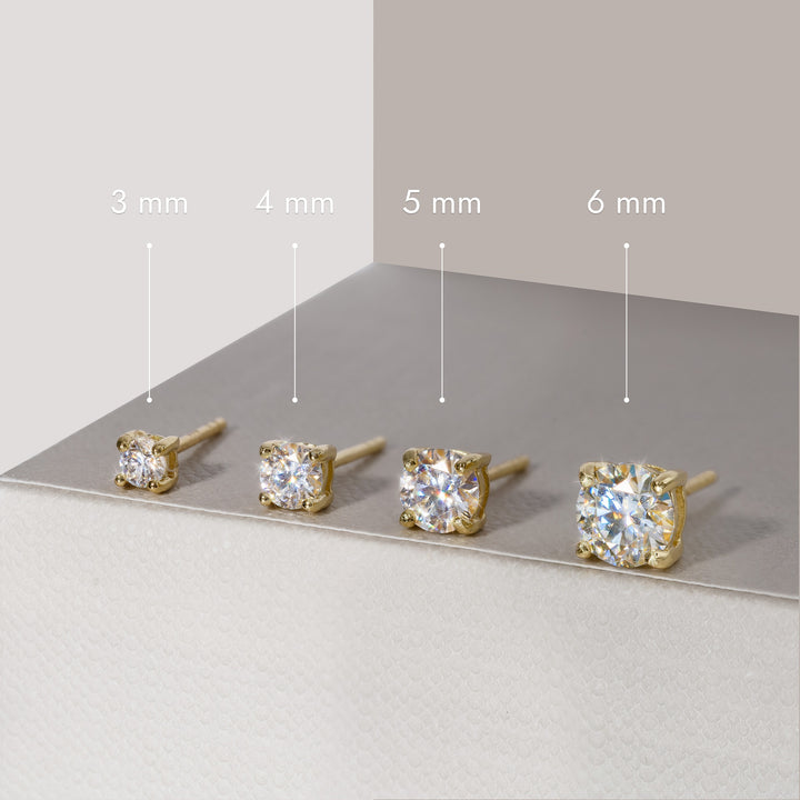 3 mm Moissanite Silver Stud Earrings