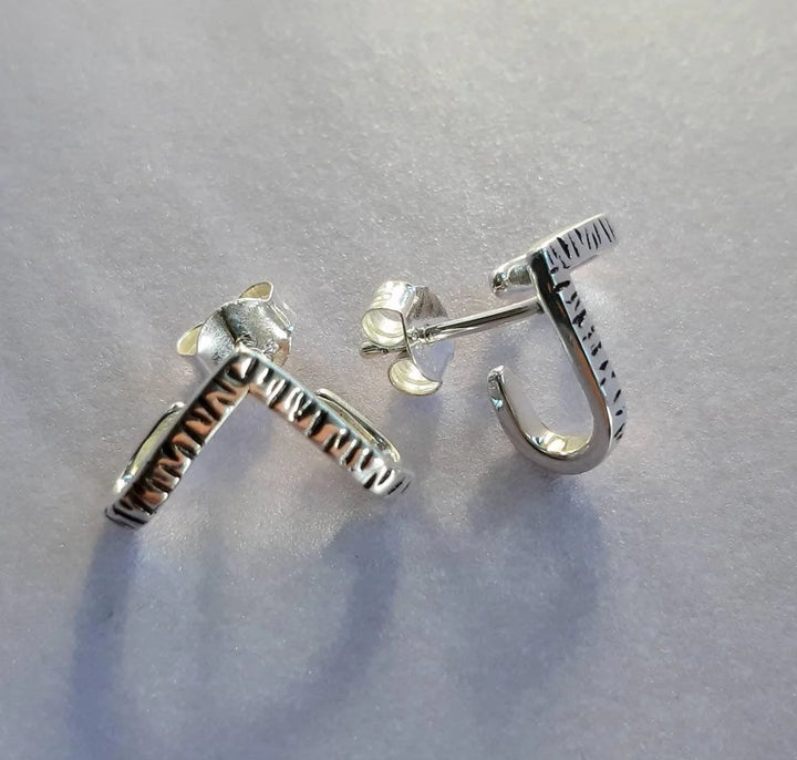 triangle stud men's earrings for men sterling silver 