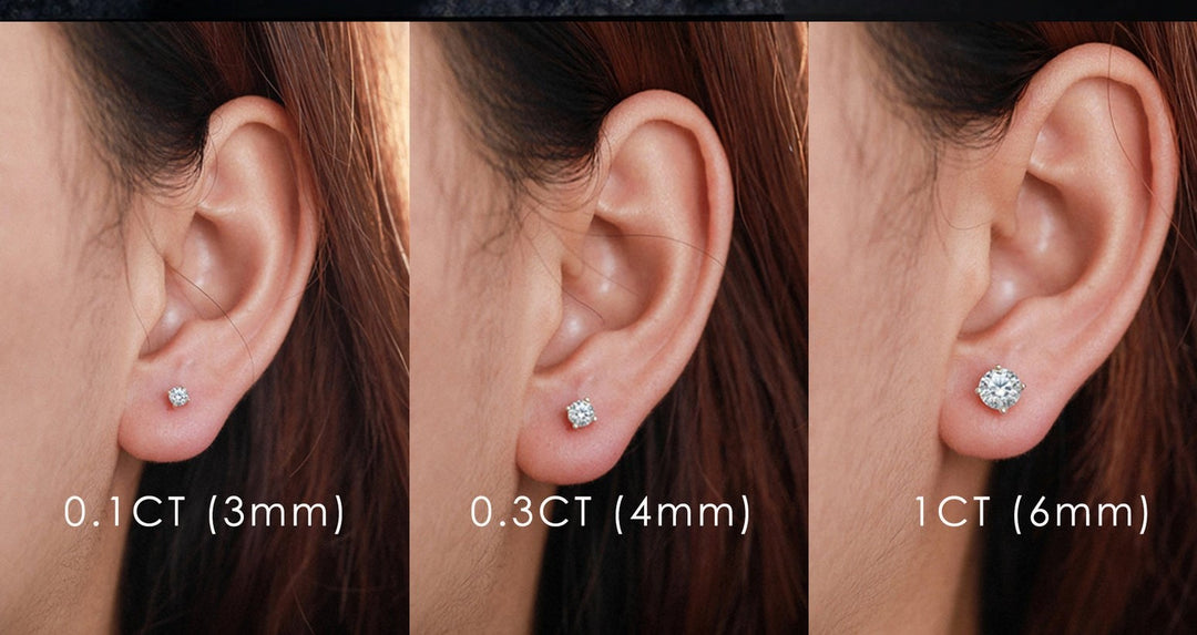 3 mm Moissanite Gold Stud Earrings