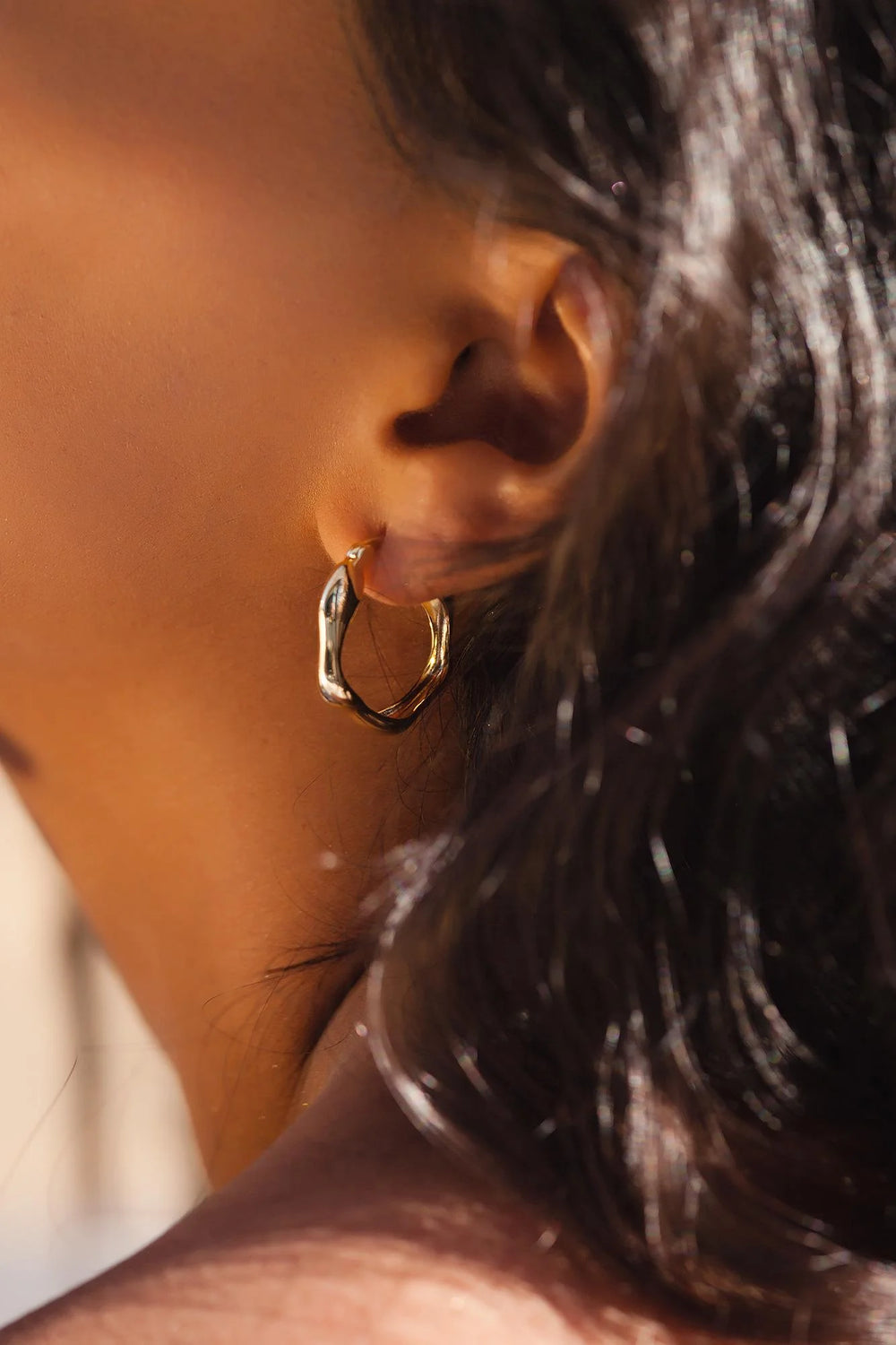 large twisted sterling silver hoop earrings for women