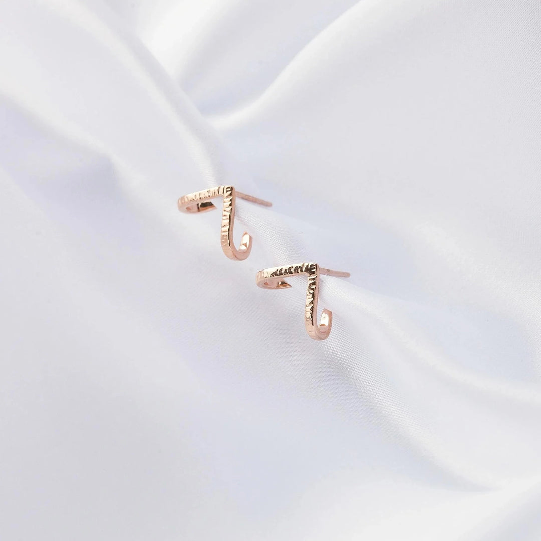triangle rose gold silver stud earrings for women geometric unique unusual 