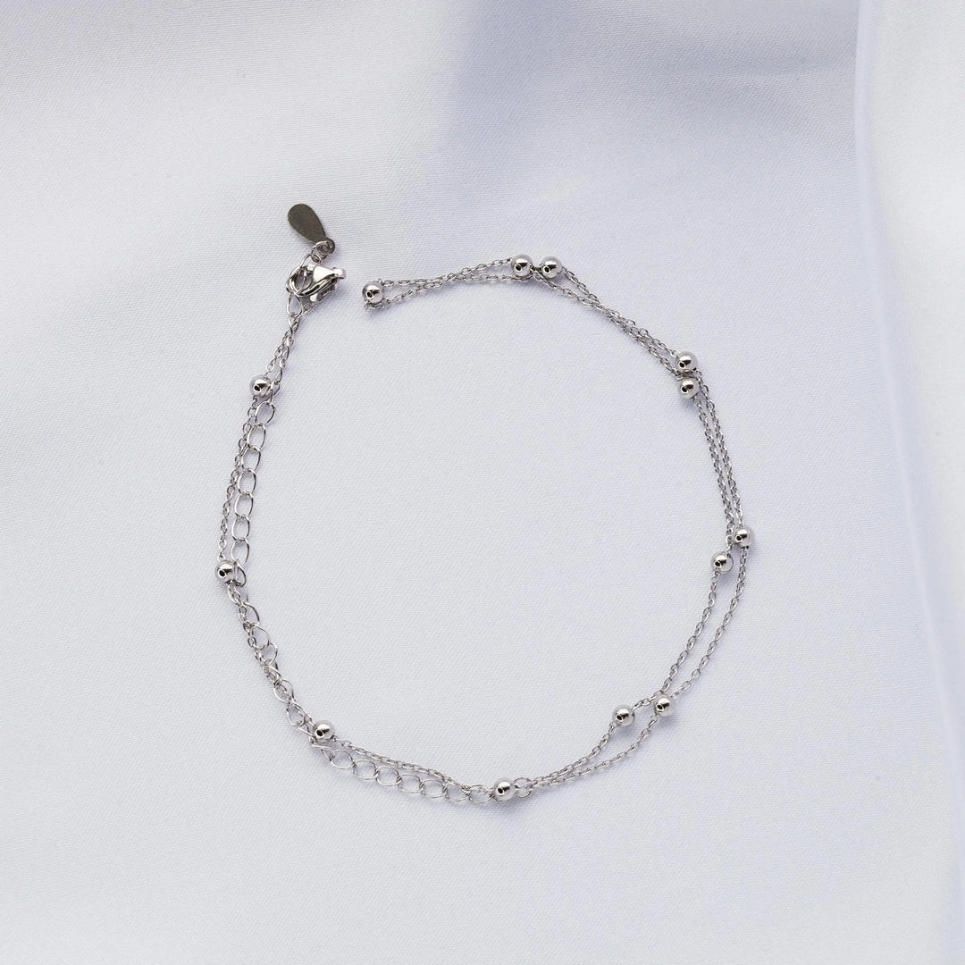 Bobble Satellite Silver Choker Necklace