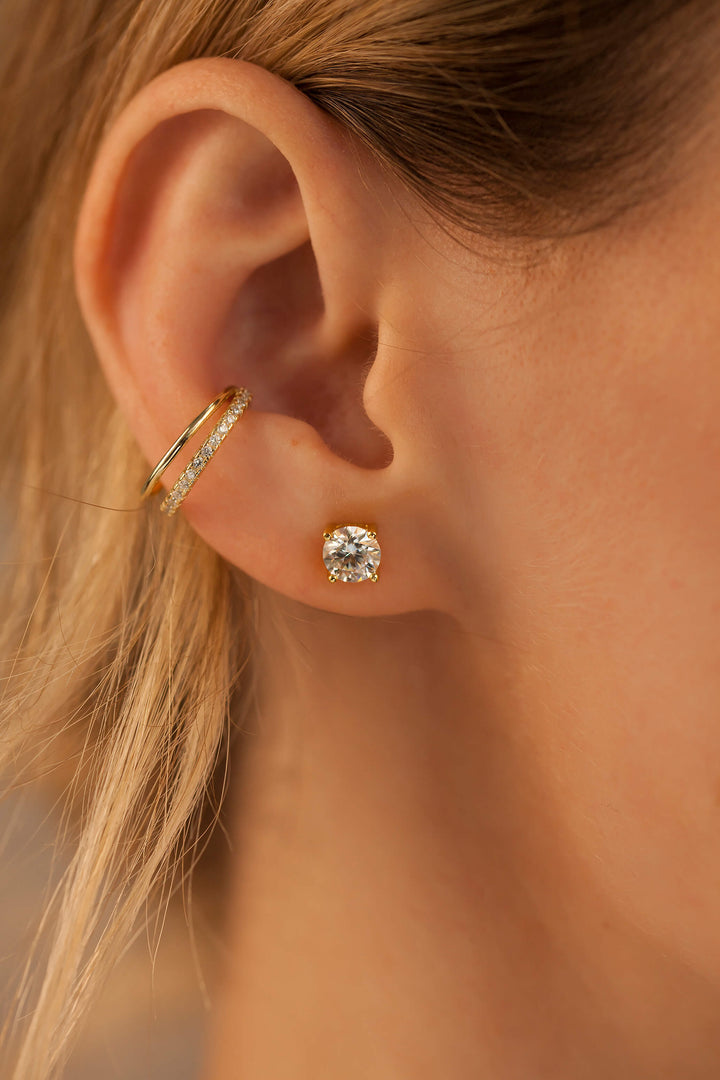 3 mm Moissanite Silver Stud Earrings